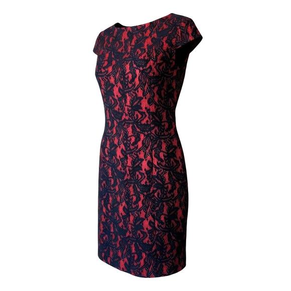 Black Lace Red Satin Bodycon Sheath Dress Gothic Romantic Size 10 by ALYX - Picture 2 of 8